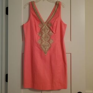 Lilly Pulitzer Junie Shift Embellished Dress Ciral Reef Sz 12